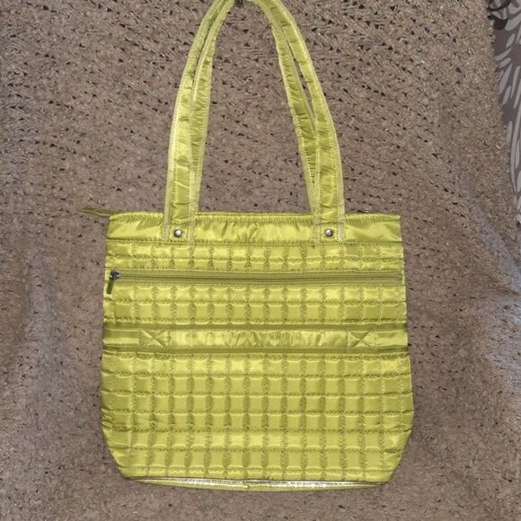 LUG-Taxicab-Green Tote-Shoulder Bag-Quilted Travel-Storage Pockets-Diaper Bag-NM - Picture 3 of 11